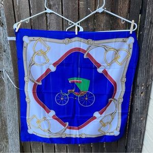 Laurent Of France Vintage Equestrian Carriage Italian Square Scarf